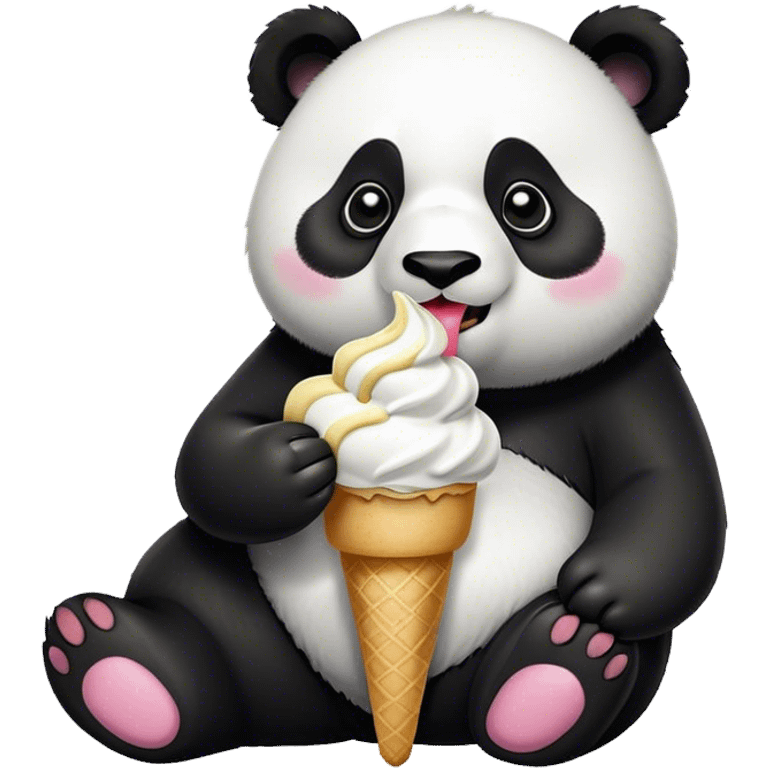 Panda eating ice cream emoji