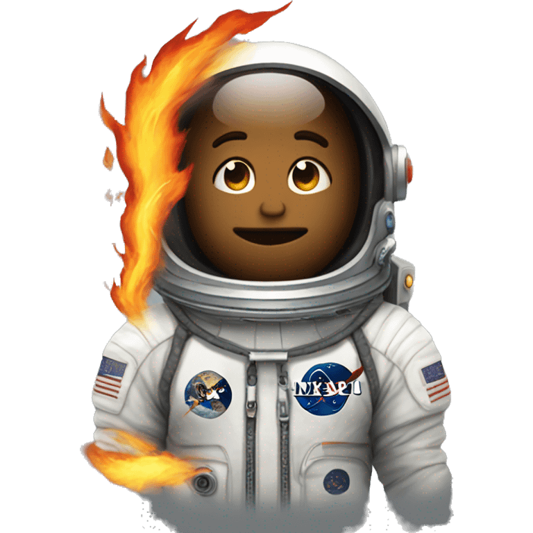 astronavt with fire from back emoji