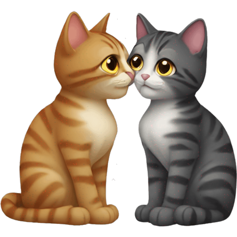 Two cats kissing emoji