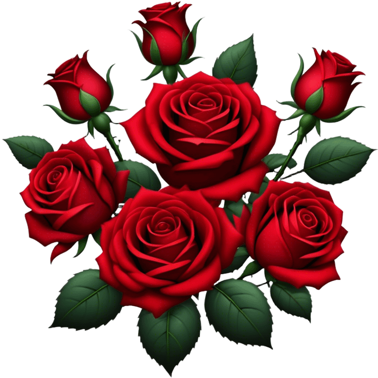 Gothic dark red roses in a bouquet  emoji