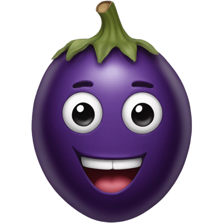 smiley face with eggplant eyes emoji