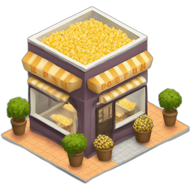 Popcorn cafe isometric emoji