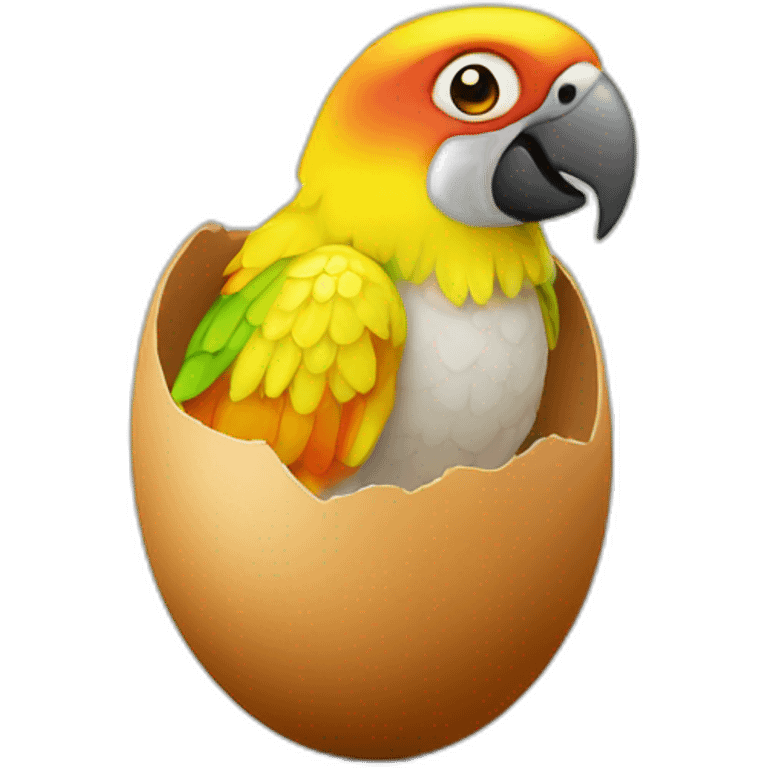 parrot in egg emoji