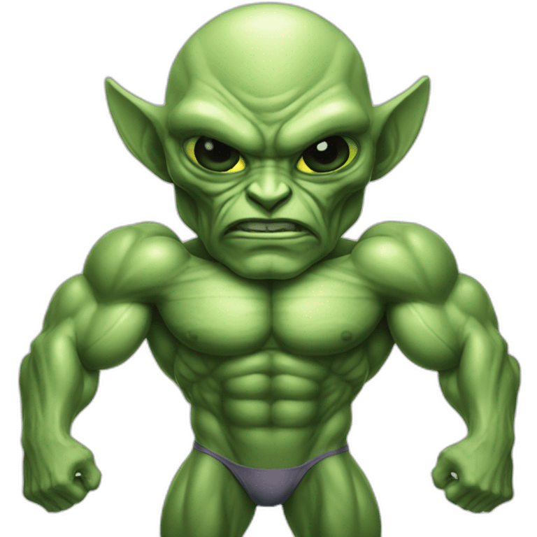 Bodybuilder alien emoji