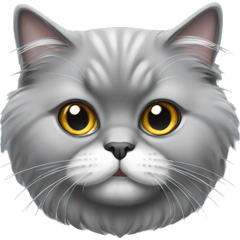 gray persian cat with white mustache emoji