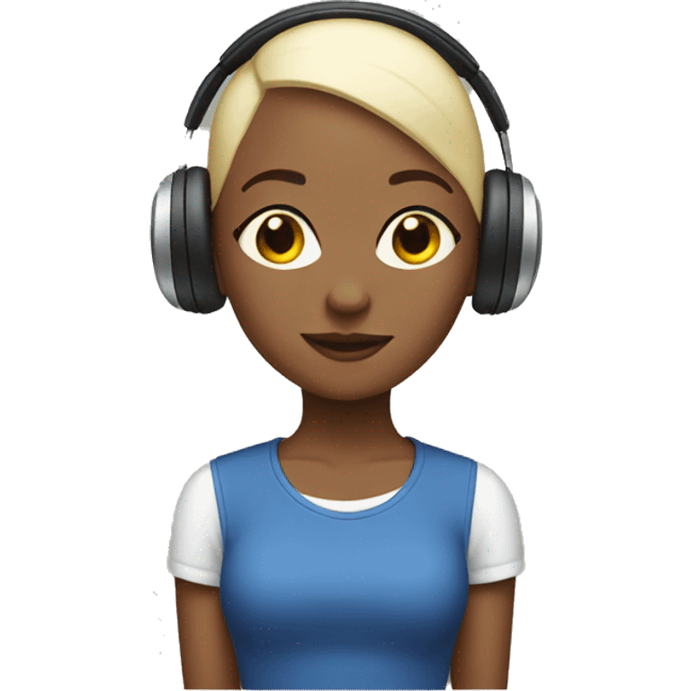 girl bald with apple headphones  emoji