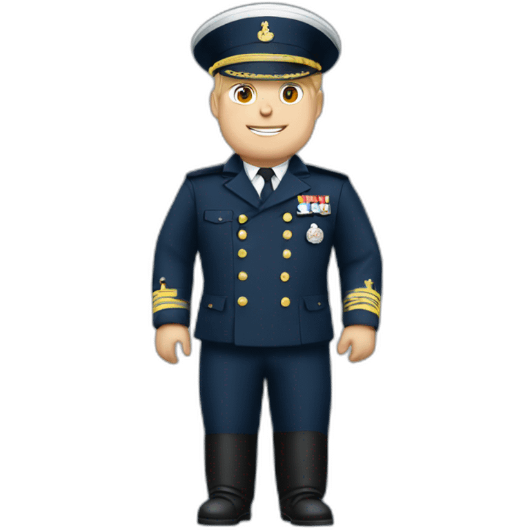 Fat blonde male French navy officer emoji