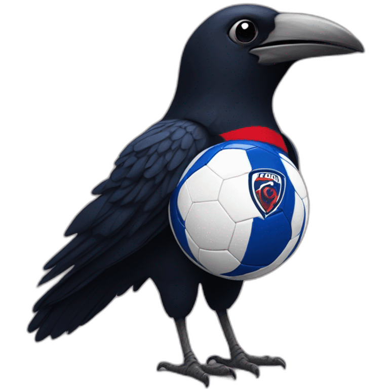 a crow wearing a san lorenzo soccer shirt emoji