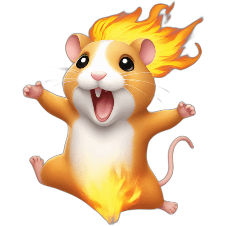 hamster on fire enjoying dance emoji