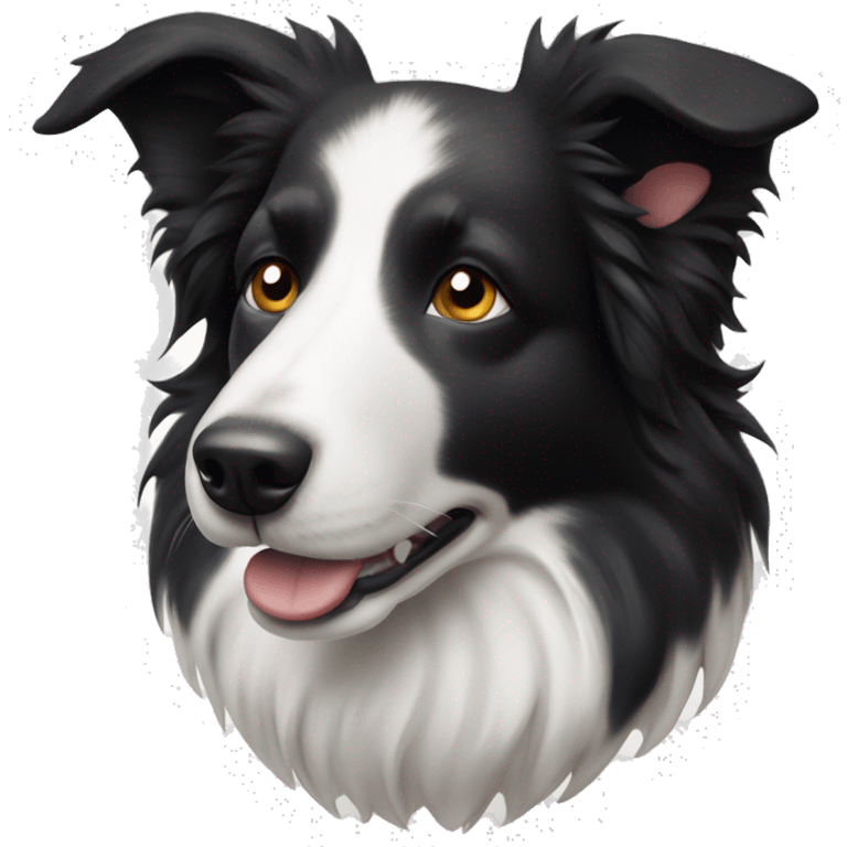 a border collie dog with the text ian underneath it emoji