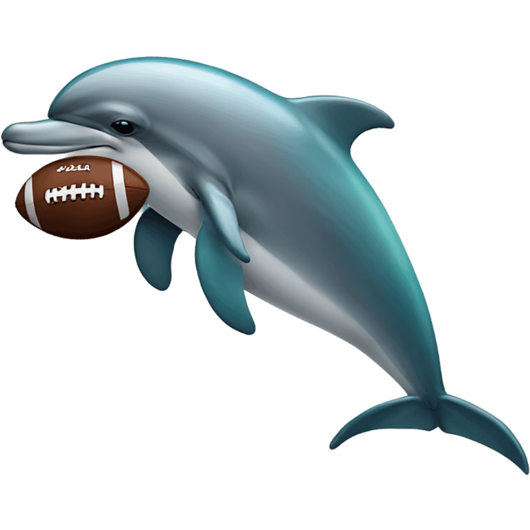 Dolphin eating a football emoji