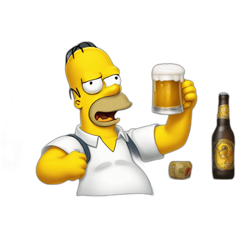 Homer Simpson drink a beer emoji