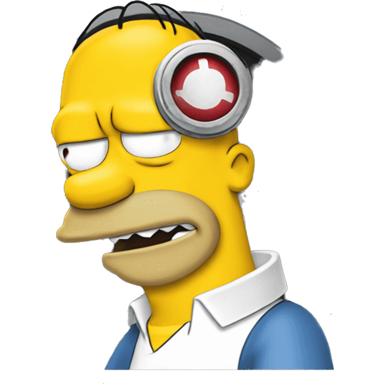 homer simpson with a sharingan emoji