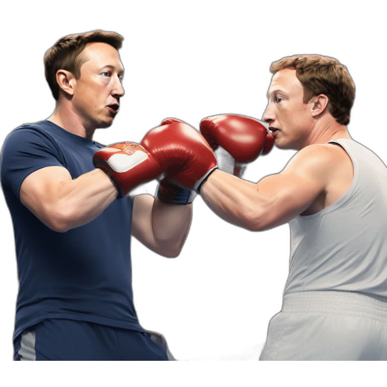 elon musk & mark zuckerberg boxing - elon musk knocked out emoji