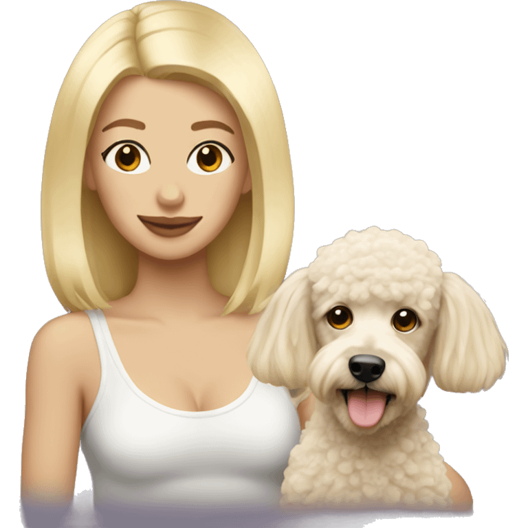 Blondie with poodle  emoji