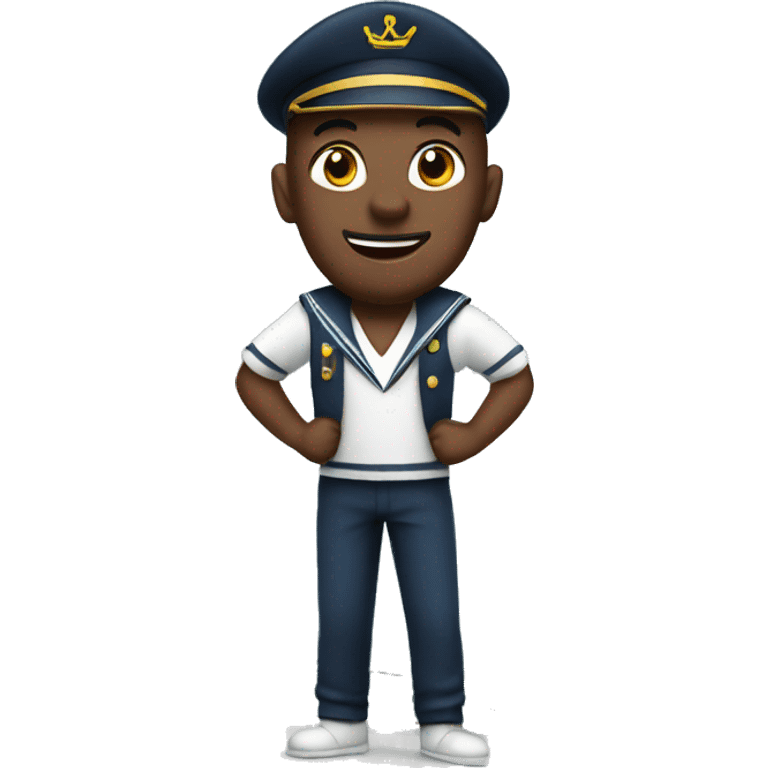 a sailor stands on a yacht emoji