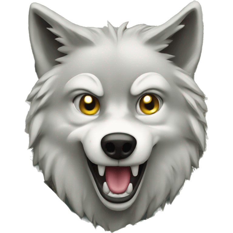 Hungry wolf with money emoji