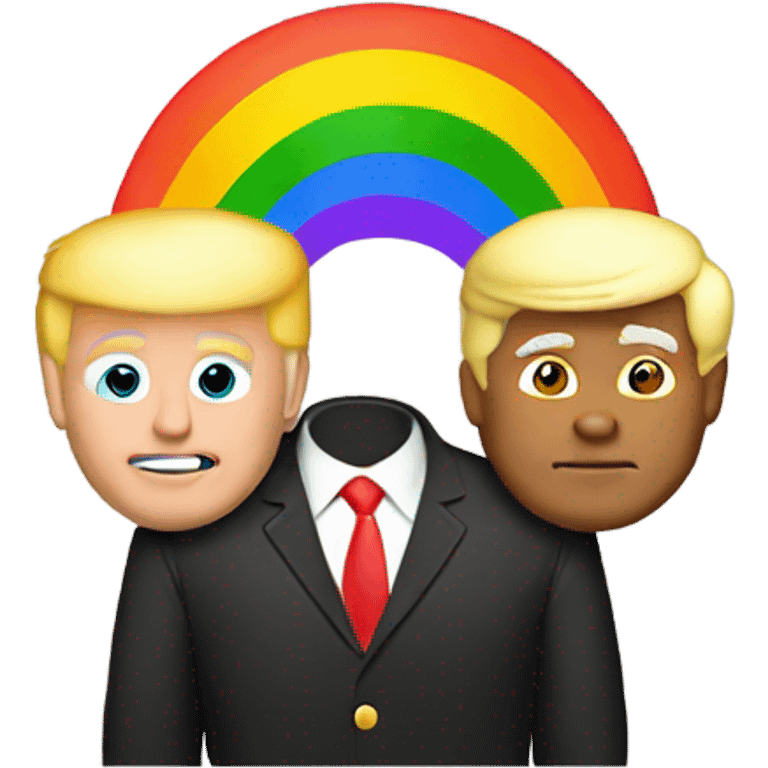 Trump with rainbow gay emoji