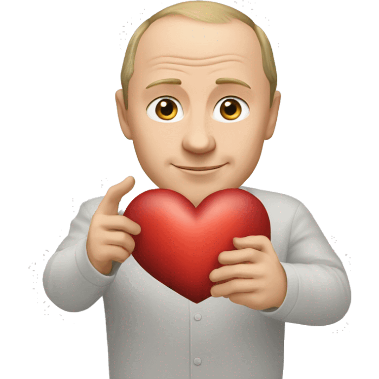 Putin and heart by hands gesture  emoji