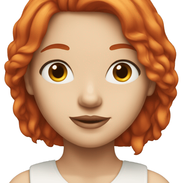 Woman with red long hair and white skin emoji