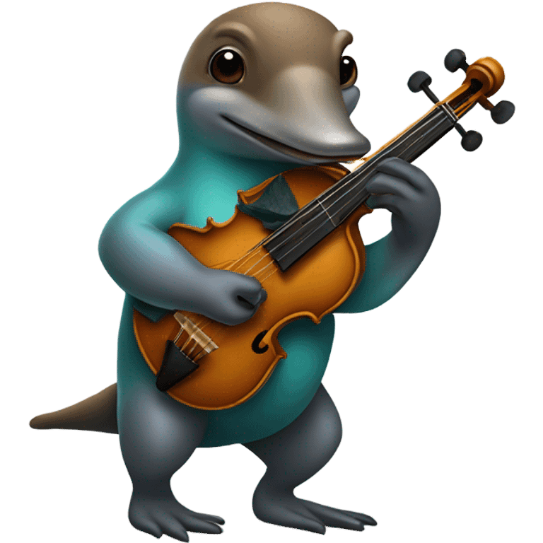 Platypus playing a fiddle emoji