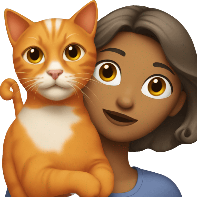 woman with orange cat emoji