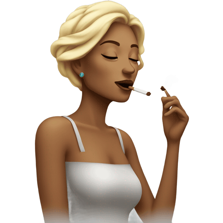 Beautiful woman smoking weed emoji