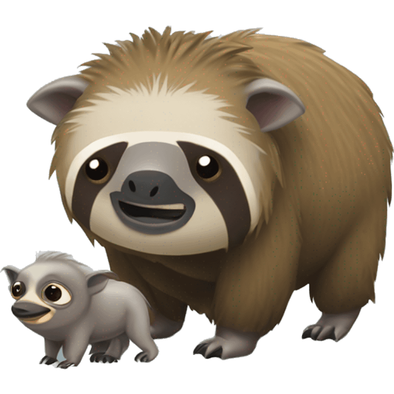 sloth next to a warthog emoji