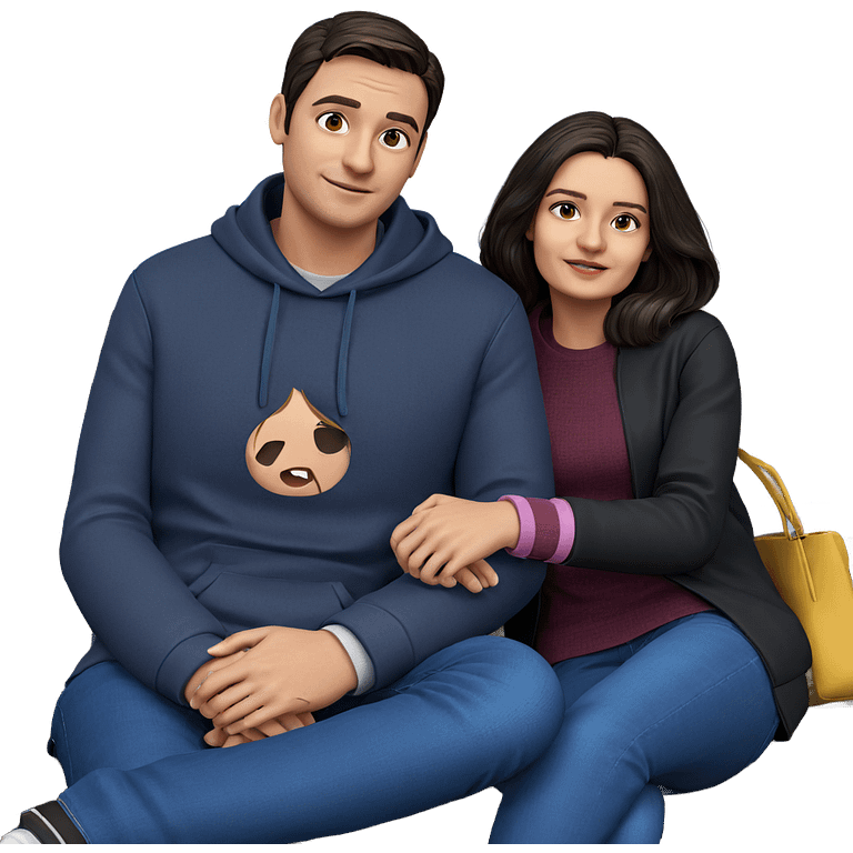 couple sitting on a bench emoji