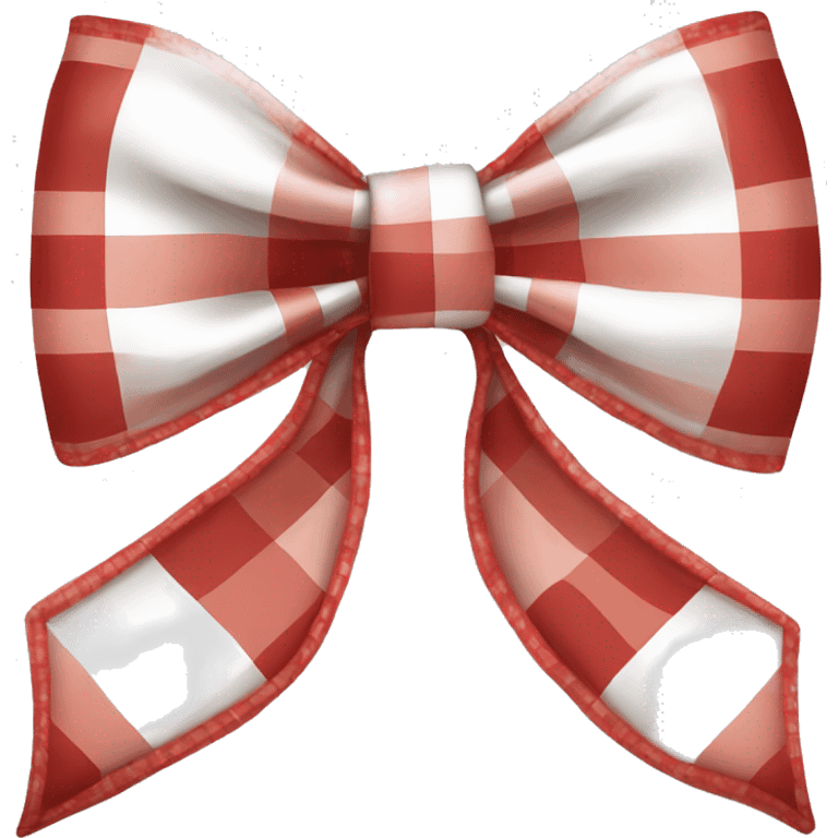 white red plaid bow ribbon emoji