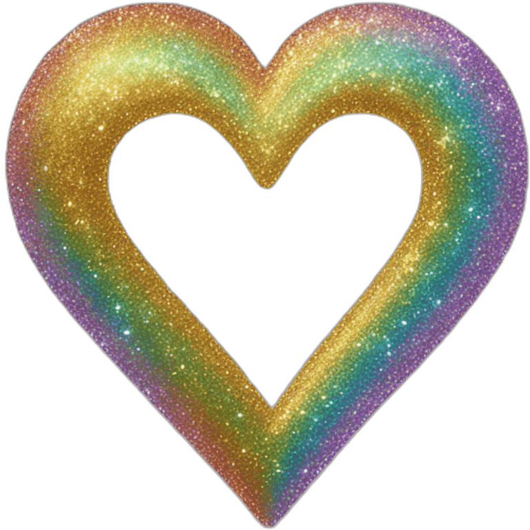 sparkly glittery shiny heart rainbow emoji