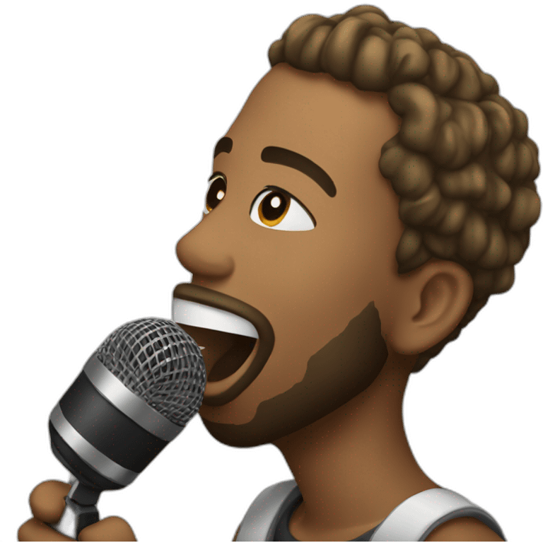 rapper singing in a mic emoji