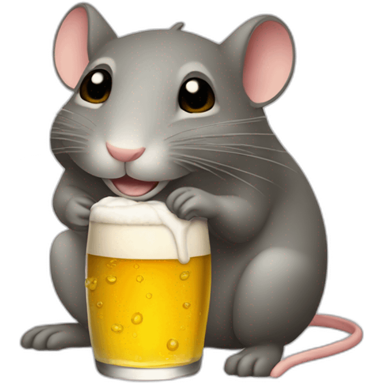 Souris avec une bière emoji