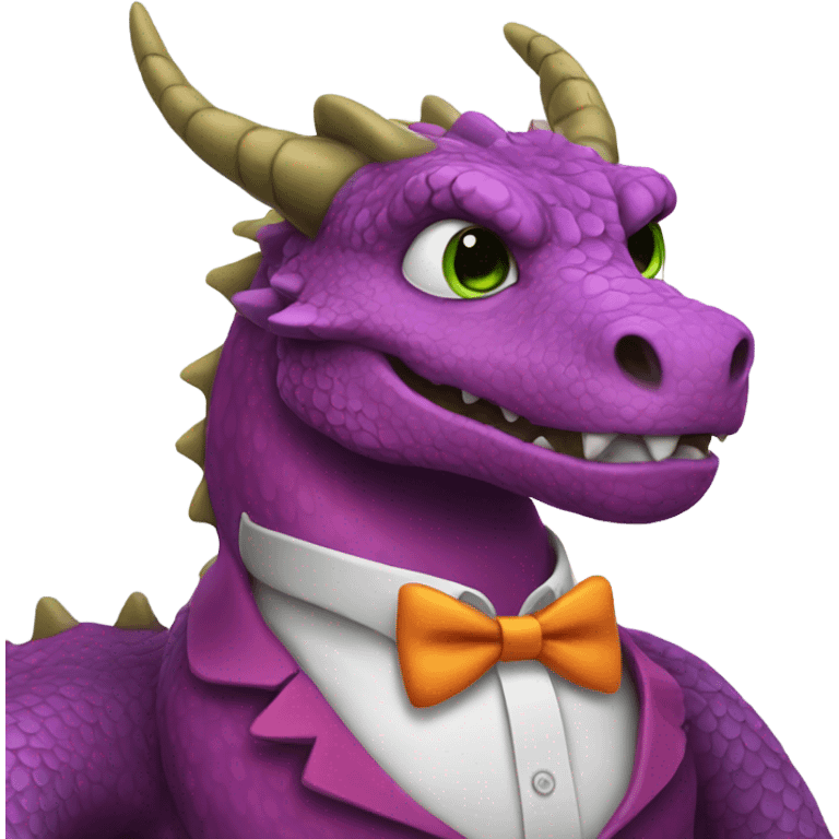 Dragon wearing a bow tie emoji