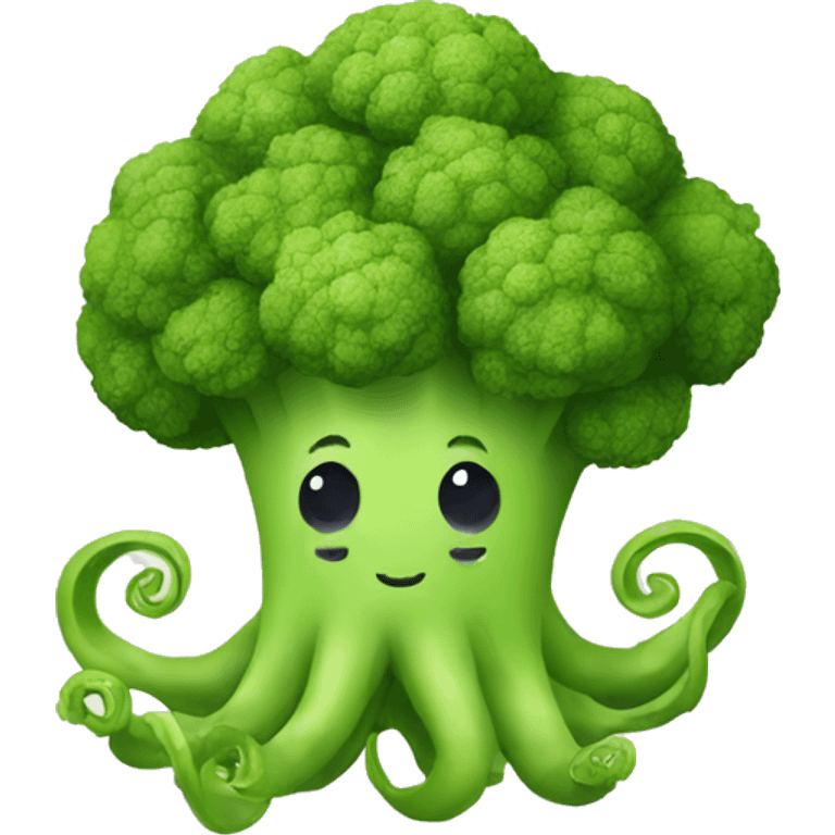 Cute broccoli octopus emoji