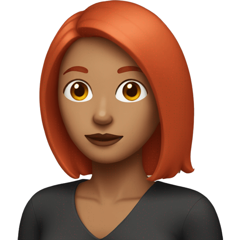 woman with red shoulder length hair emoji