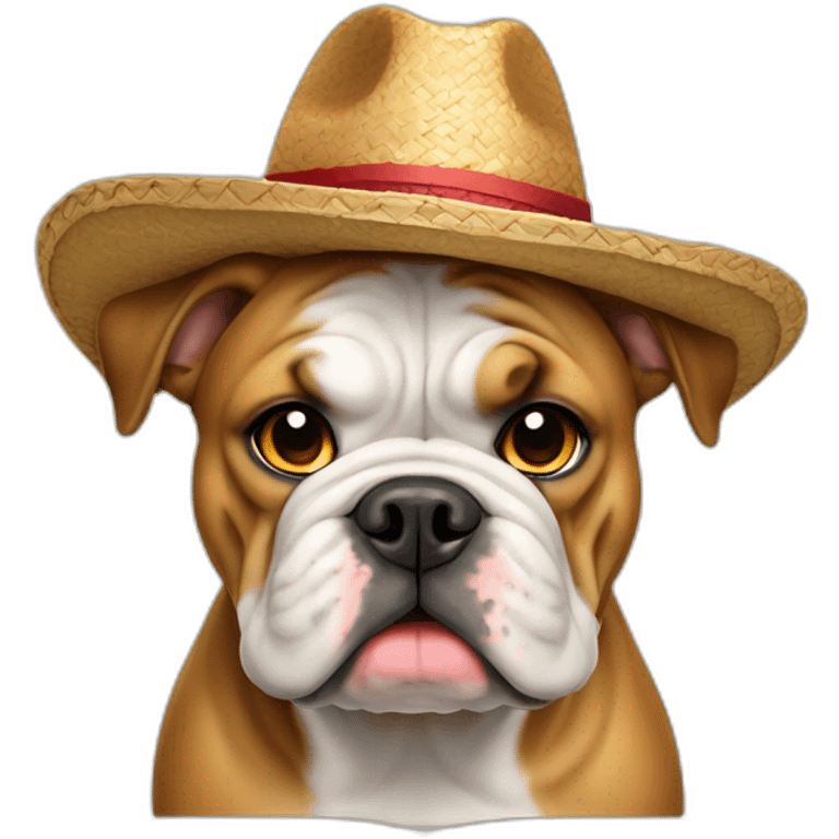 Bulldog inglés con sombrero emoji