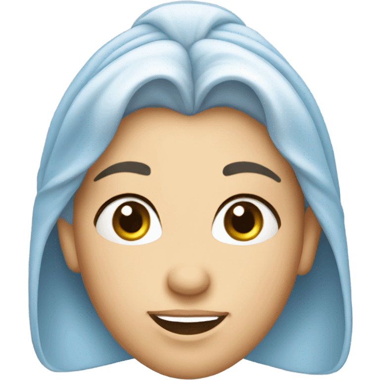 Cinderella wearing her glass shoe on her head, making a funny face ￼ emoji