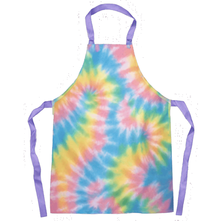 Realistic pastel tie dye apron tied in the front. emoji