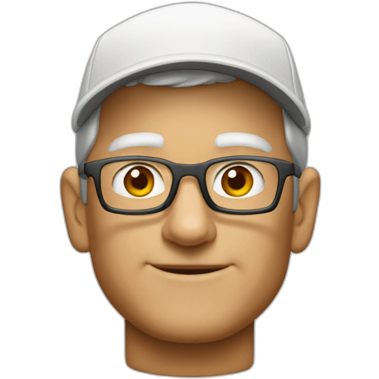 tim cook with a google color cap emoji