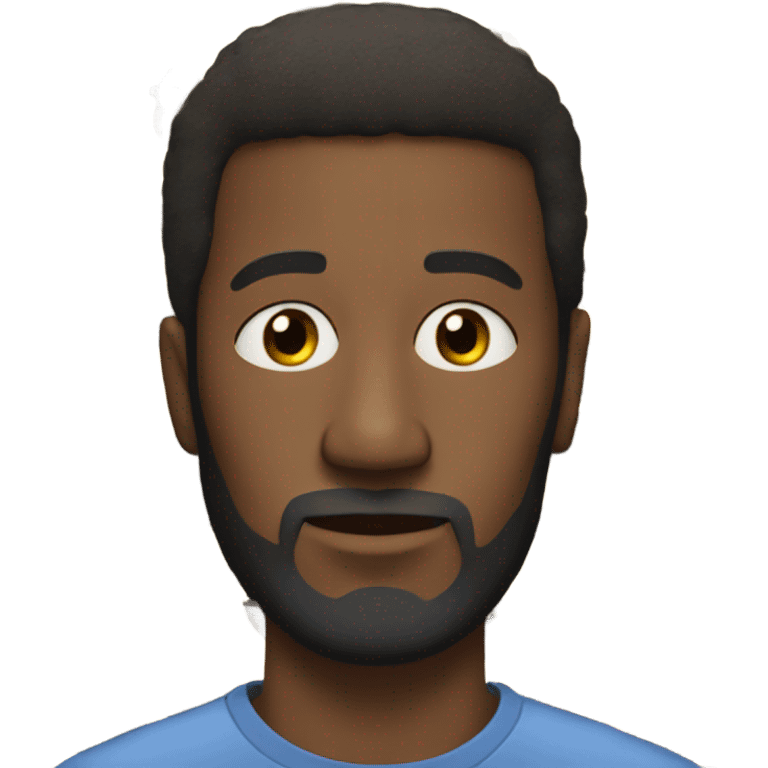 bearded black man with little birds circling his head emoji