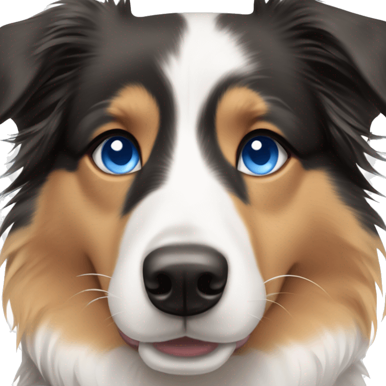 Australian Shepard and border collie mix with blue eyes emoji