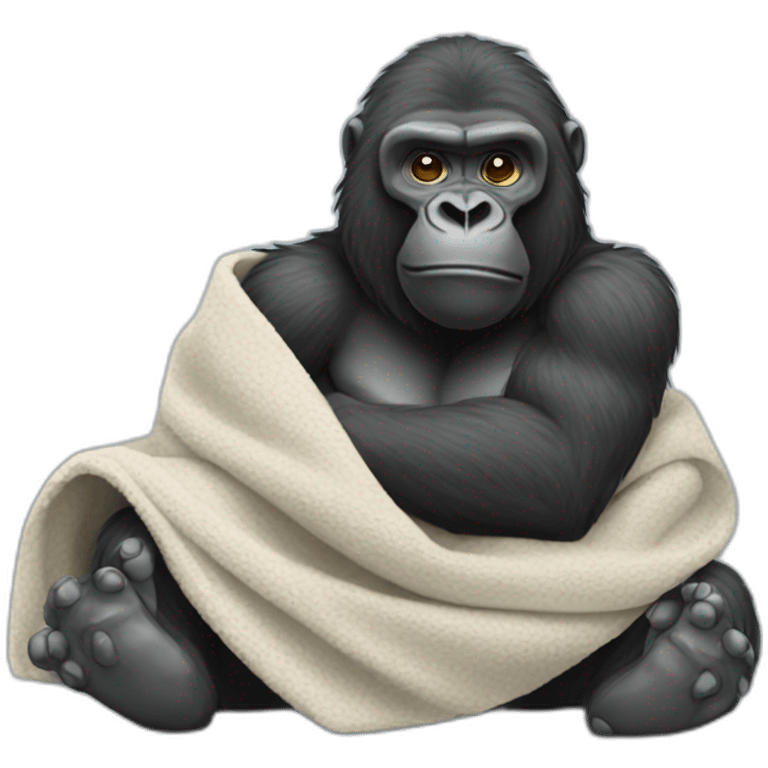 Gorilla holding a blanket emoji