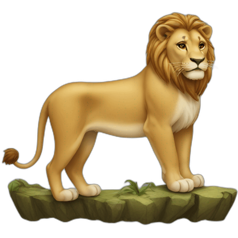 Lion et dauphin emoji