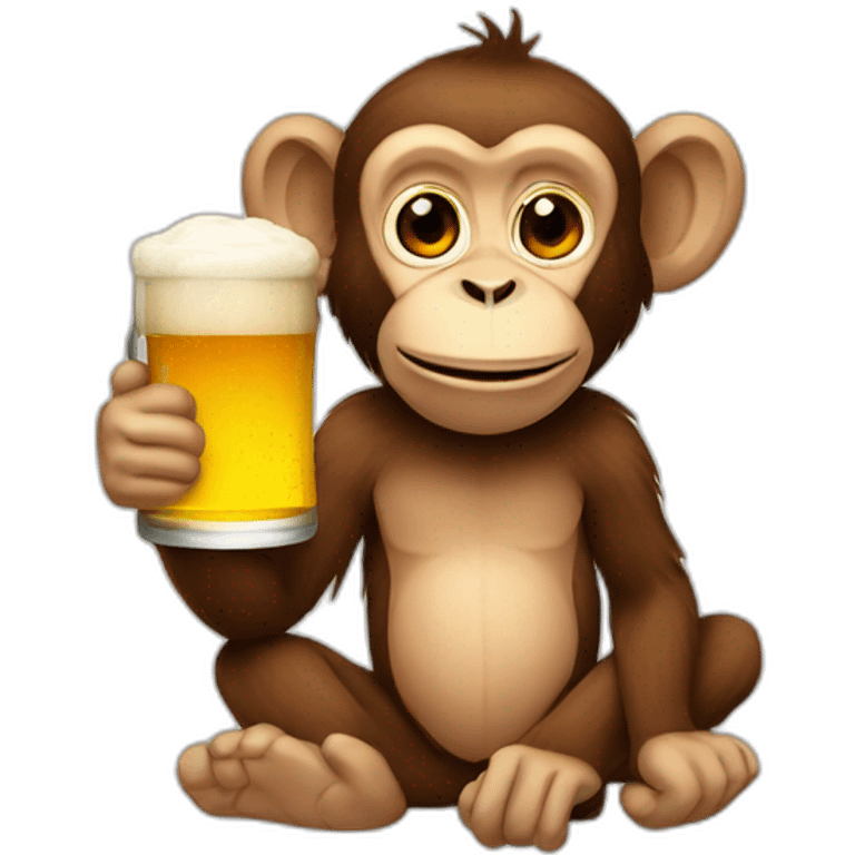 Monkey with beer emoji