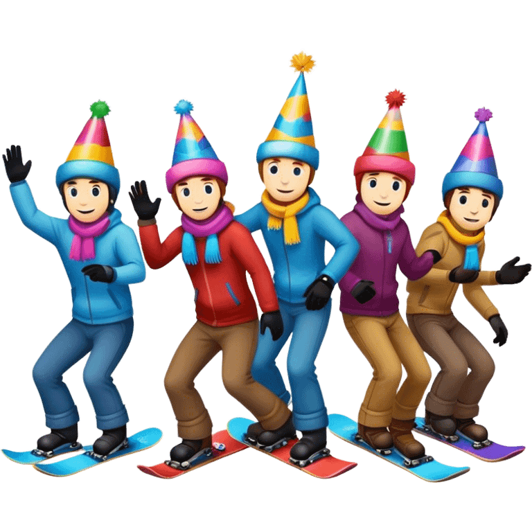 2 cowboys snowboard birthday party emoji