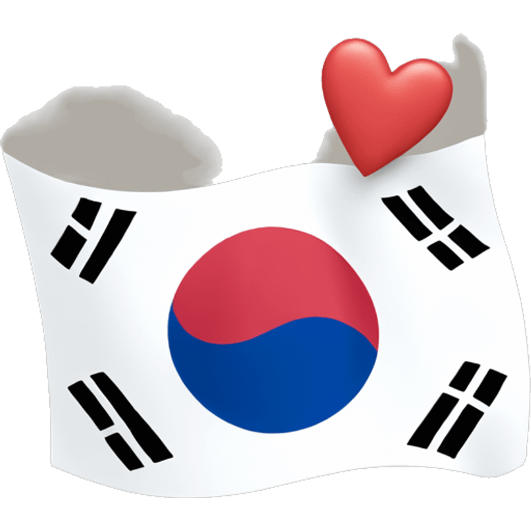 Korean flag with hearts emoji