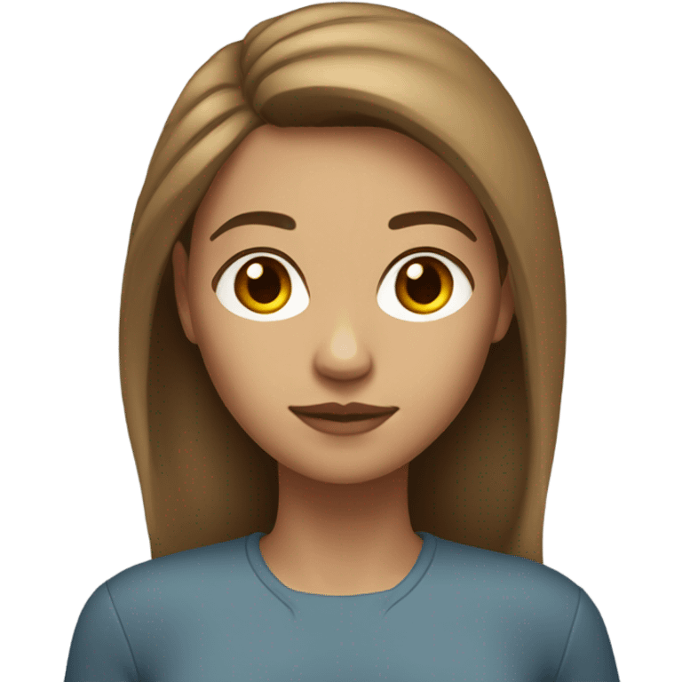 create a woman, light skin, medium brown hair, strong and femeni emoji