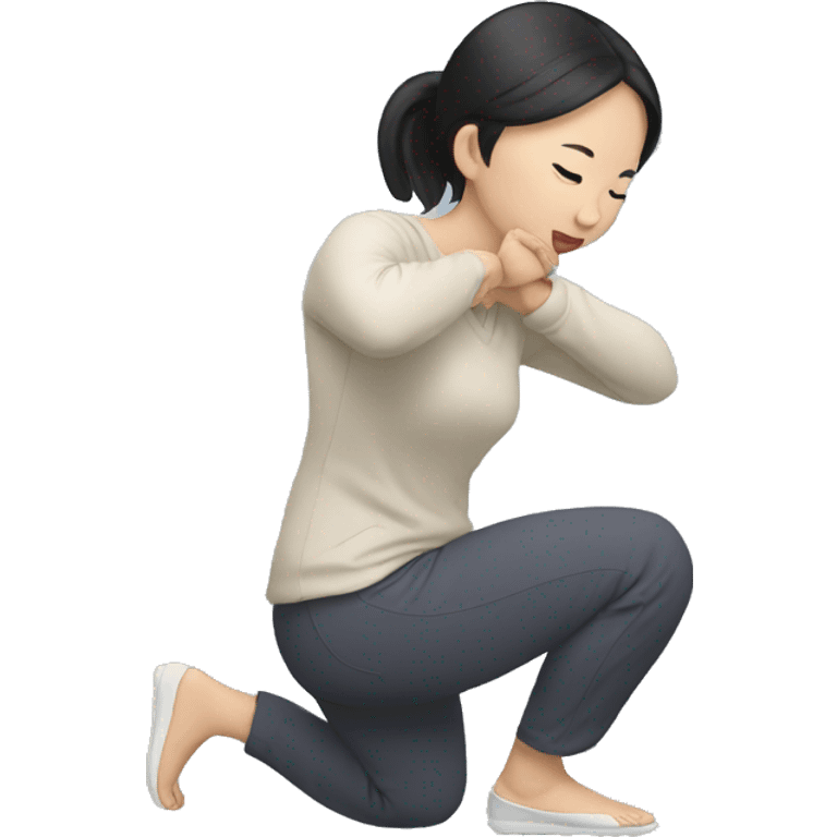 Chinese woman bending down emoji