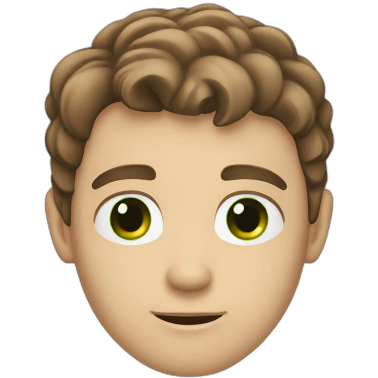 White Guy with brown hair and green eyes emoji